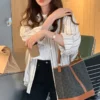 Korean Style Women Ladies Loose Vintage Long Sleeve Shirt Blouse
