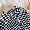 2f5e9046538abd8f83f69e8e55c0d667.webp Korean Style Women Ladies Loose Vintage Plaid Long Sleeve Shirt Blouse Baju Baju Wanita Lengan Panjang