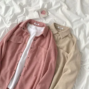 korean style women ladies loose long sleeve shirt blouse baju baju wanita lengan panjang