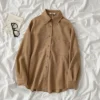 Korean Style Women Ladies Loose Oversize Baggy Thicker Long Sleeve Shirt Blouse Baju Baju Wanita Lengan Panjang
