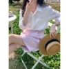 Korean Style Women Ladies Loose Long Sleeve Shirt Blouse Baju Baju Wanita Lengan Panjang