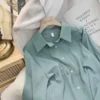 Korean Style Women Ladies Loose Long Sleeve Shirt Blouse Baju Baju Wanita Lengan Panjang