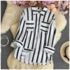 Korean Style Women Ladies Loose Oversized Stripe Long Sleeve Shirt Blouse Baju Baju Wanita Lengan Panjang