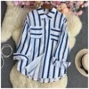 Korean Style Women Ladies Loose Oversized Stripe Long Sleeve Shirt Blouse Baju Baju Wanita Lengan Panjang