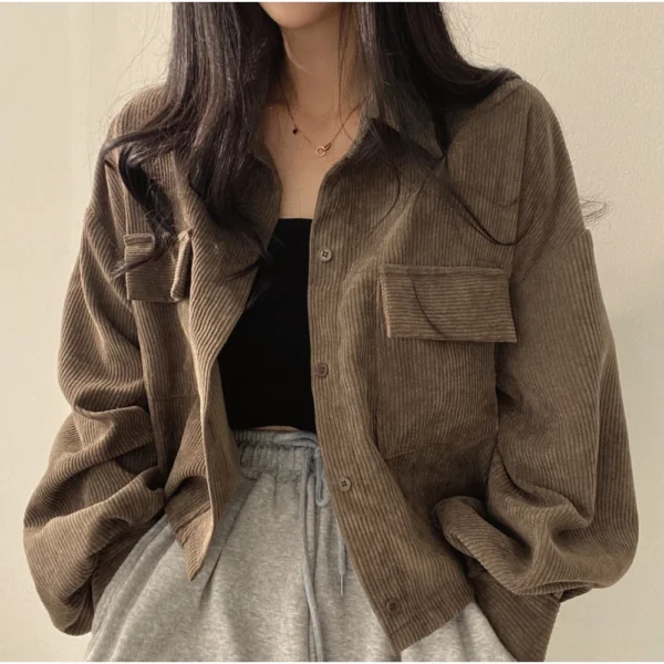 e08db3ac71d7474fe20e22ab75a6b8ce.webp Korean Style Women Ladies Loose Long Sleeve Shirt Blouse Baju Baju Wanita Lengan Panjang