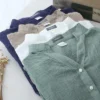 e90e5e0cae59b8e22d934f1101a25f38.webp Korean Style Women Ladies Loose Linen 3 4 Sleeve Shirt Blouse Baju Baju Wanita Lengan Panjang