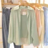 fea957489db7ac69cf4ae65ff6355721.webp Korean Style Women Ladies Loose Long Sleeve Shirt Blouse Baju Baju Wanita Lengan Panjang