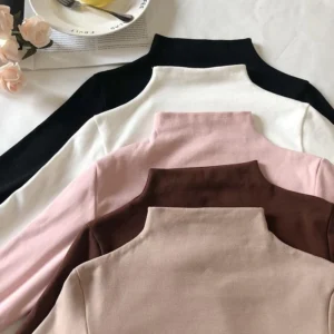 my-11134201-23020-twwcl1891ynvcd.webp korean style women ladies long sleeve high neck top shirt blouse baju wanita inner wear t shirt elastic tops