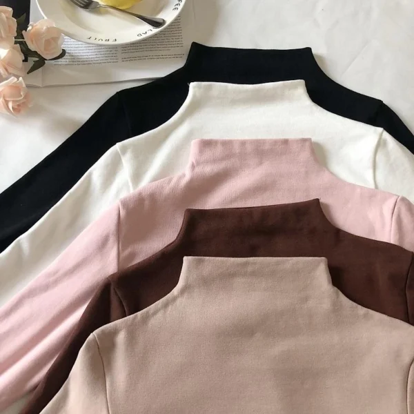 my-11134201-23020-twwcl1891ynvcd.webp korean style women ladies long sleeve high neck top shirt blouse baju wanita inner wear t shirt elastic tops